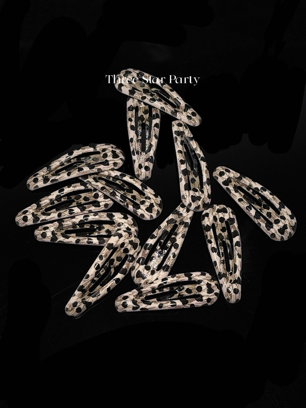 ACON Y2k Snap MiNi Hair Clips Leopard Print  for Hair Metal Hair Clip Set of 4 clips