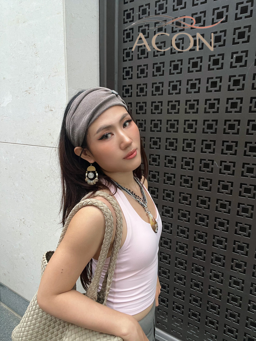 ACON  | Wide Cotton Button Headband – Minimalist Hair Accessory