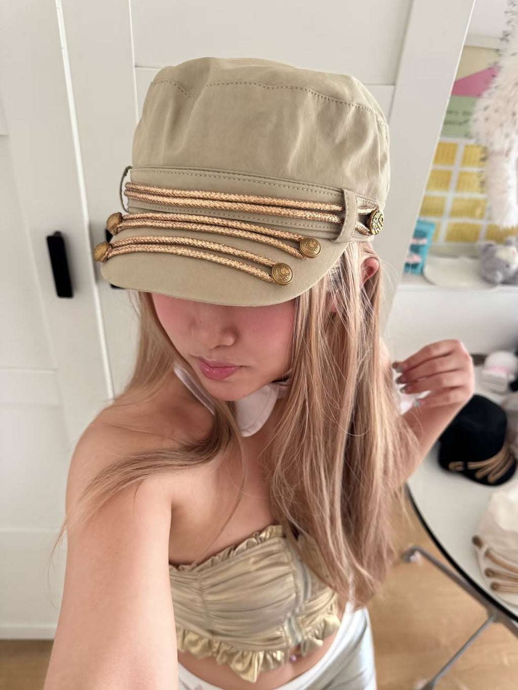 Retro British Gold Trim Cap & Royal Court Beret