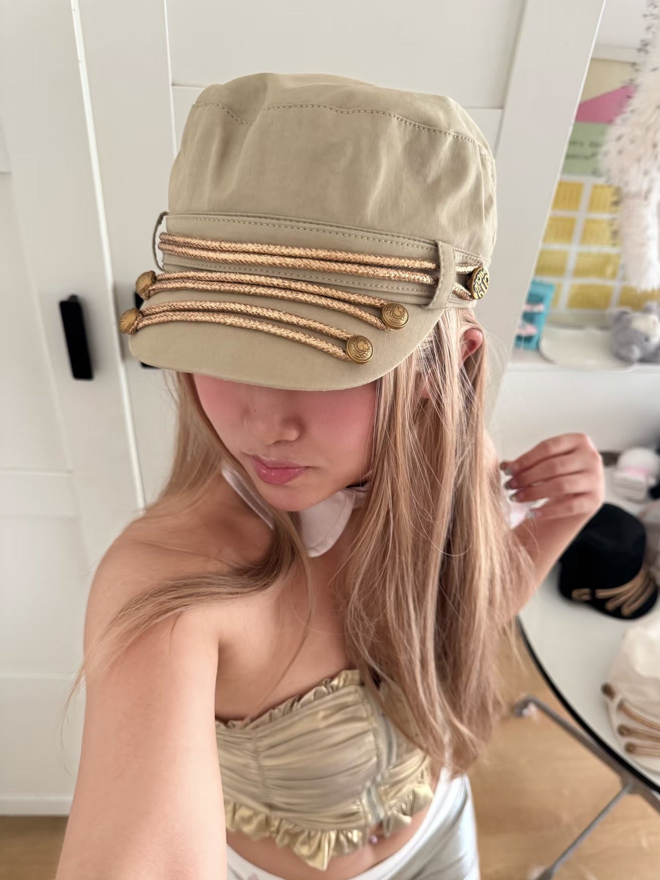 Retro British Gold Trim Cap & Royal Court Beret
