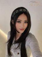 Vintage Cutout Wide Headband – Metal-Trim Detail | ACON