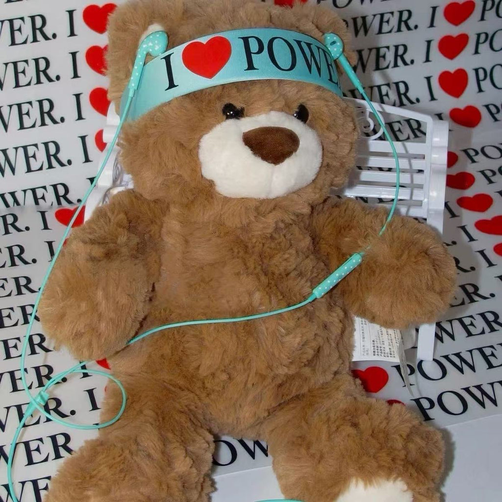 I Love Power Wide Headband, Y2K Letter Print Light Blue Hairband, Trendy Street Style Hair Accessory for Women