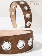 Vintage Cutout Wide Headband – Metal-Trim Detail | ACON