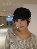 ACON Japanese Flat-Top Pleated Beret - Yamamoto Style Wool Cap