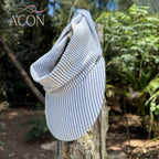 ACON Women's Striped Wide Brim Visor Hat / Stretch Headband Sun Visor for Golf, Tennis& Beach