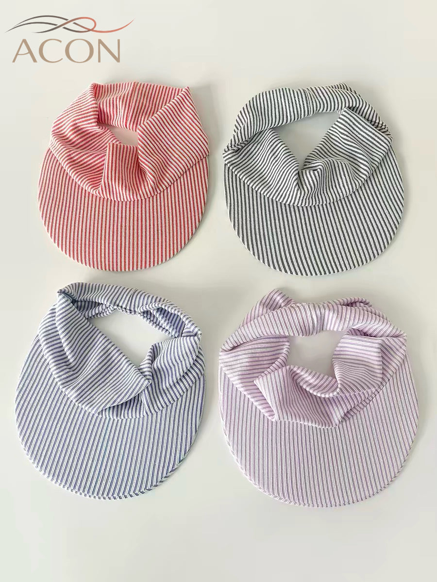 ACON Women's Striped Wide Brim Visor Hat / Stretch Headband Sun Visor for Golf, Tennis& Beach