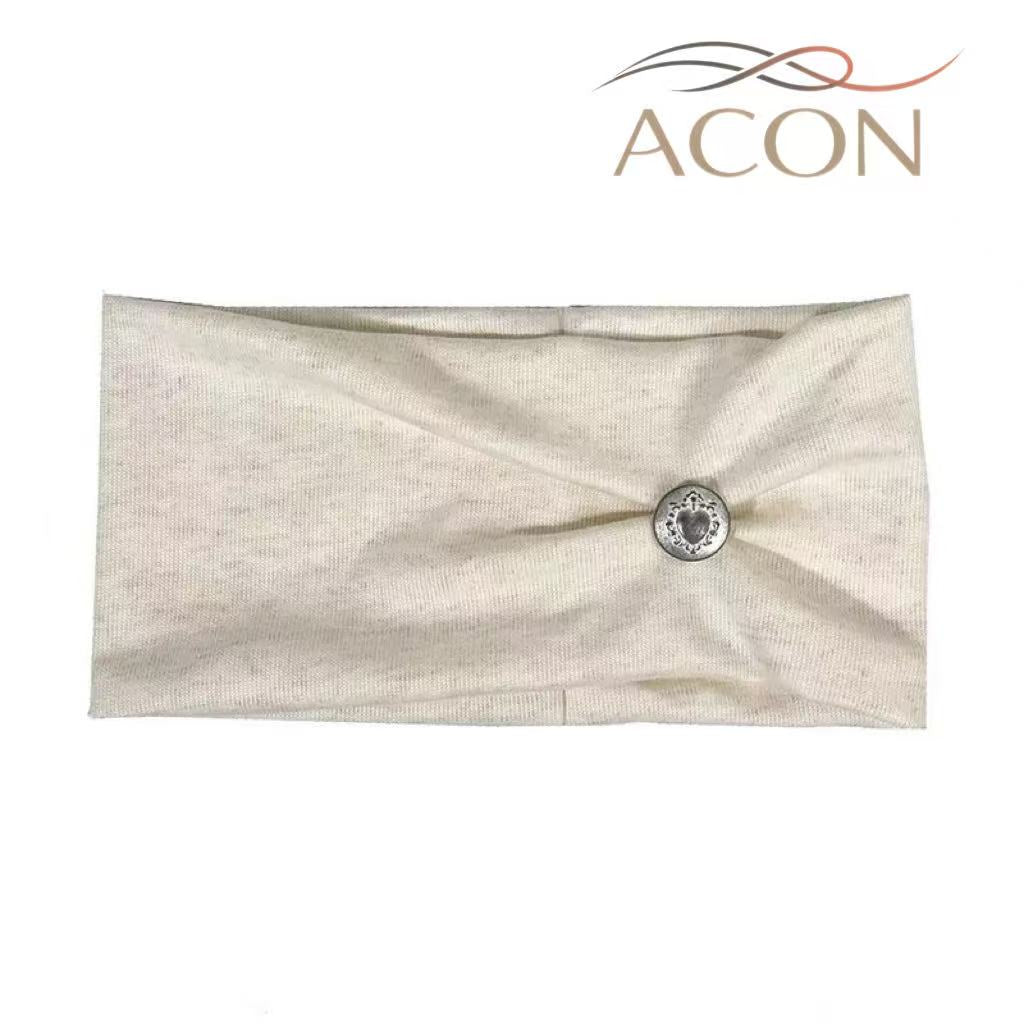 ACON  | Wide Cotton Button Headband – Minimalist Hair Accessory