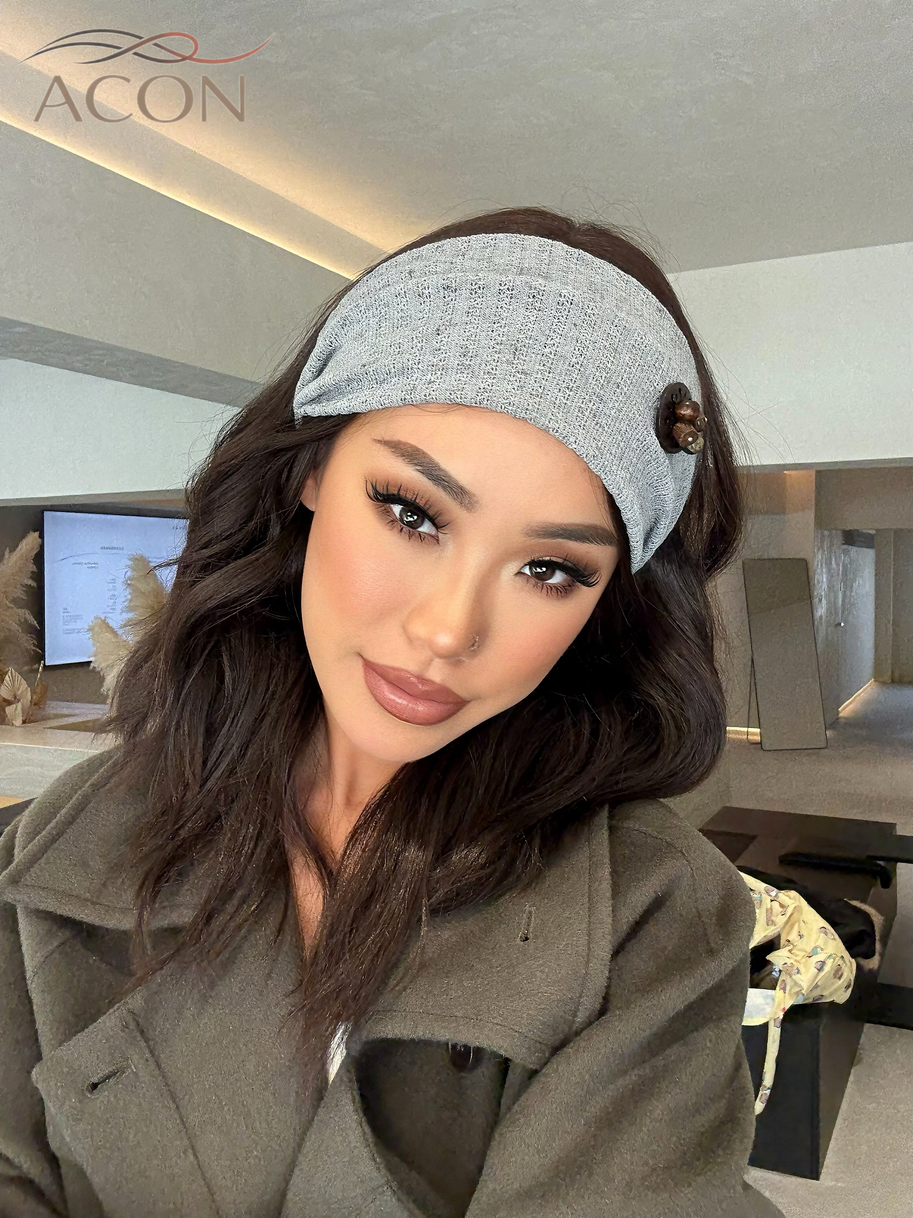 ACON|Linen Knit Wide Headband – Breathable, Stretchy & Minimal