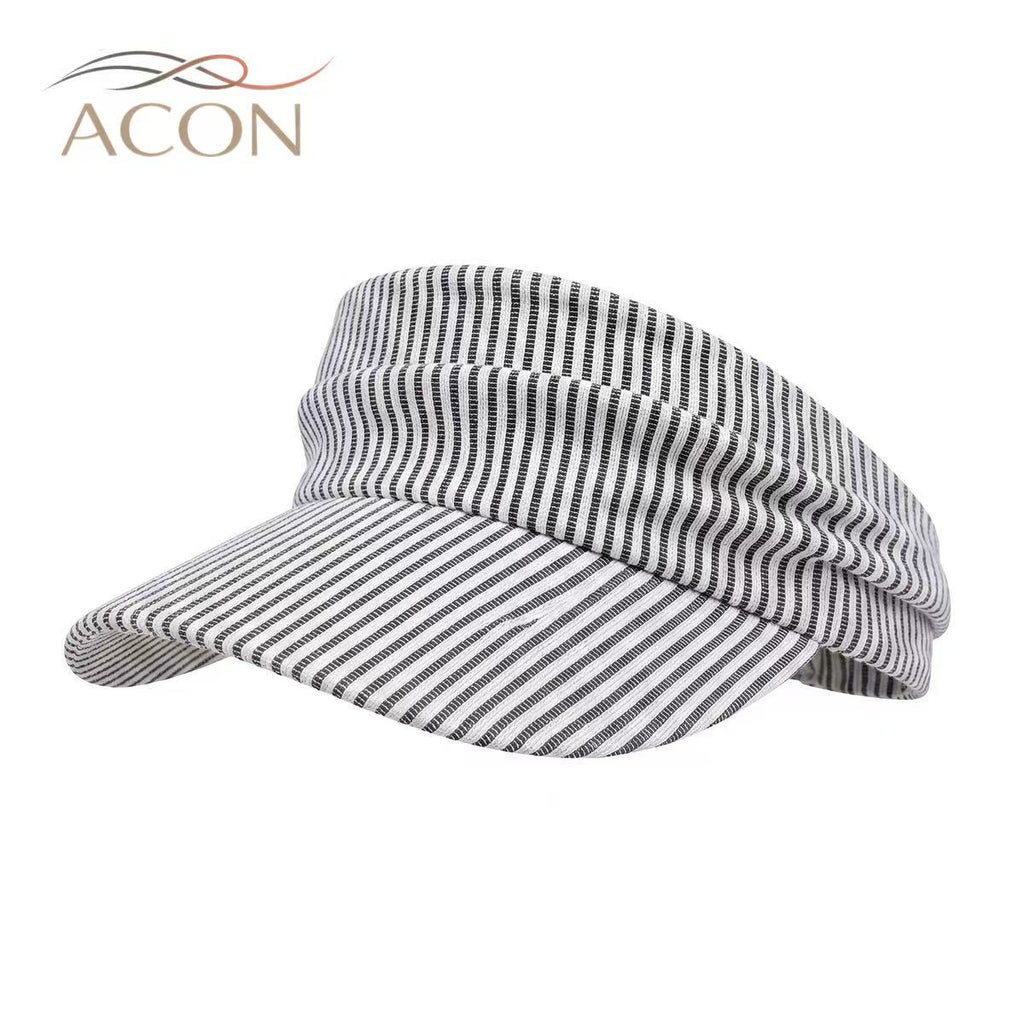ACON Women's Striped Wide Brim Visor Hat / Stretch Headband Sun Visor for Golf, Tennis& Beach