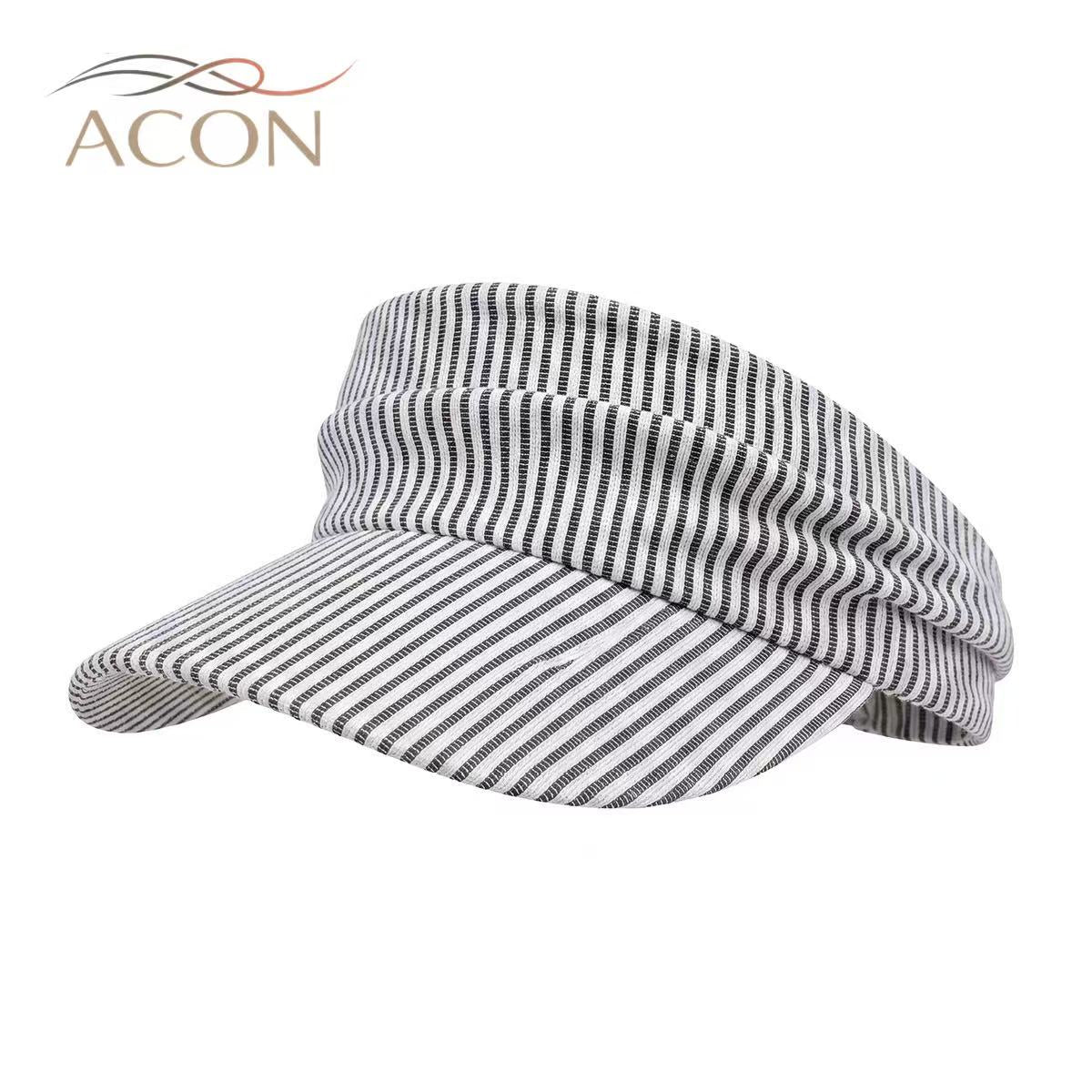 ACON Women's Striped Wide Brim Visor Hat / Stretch Headband Sun Visor for Golf, Tennis& Beach