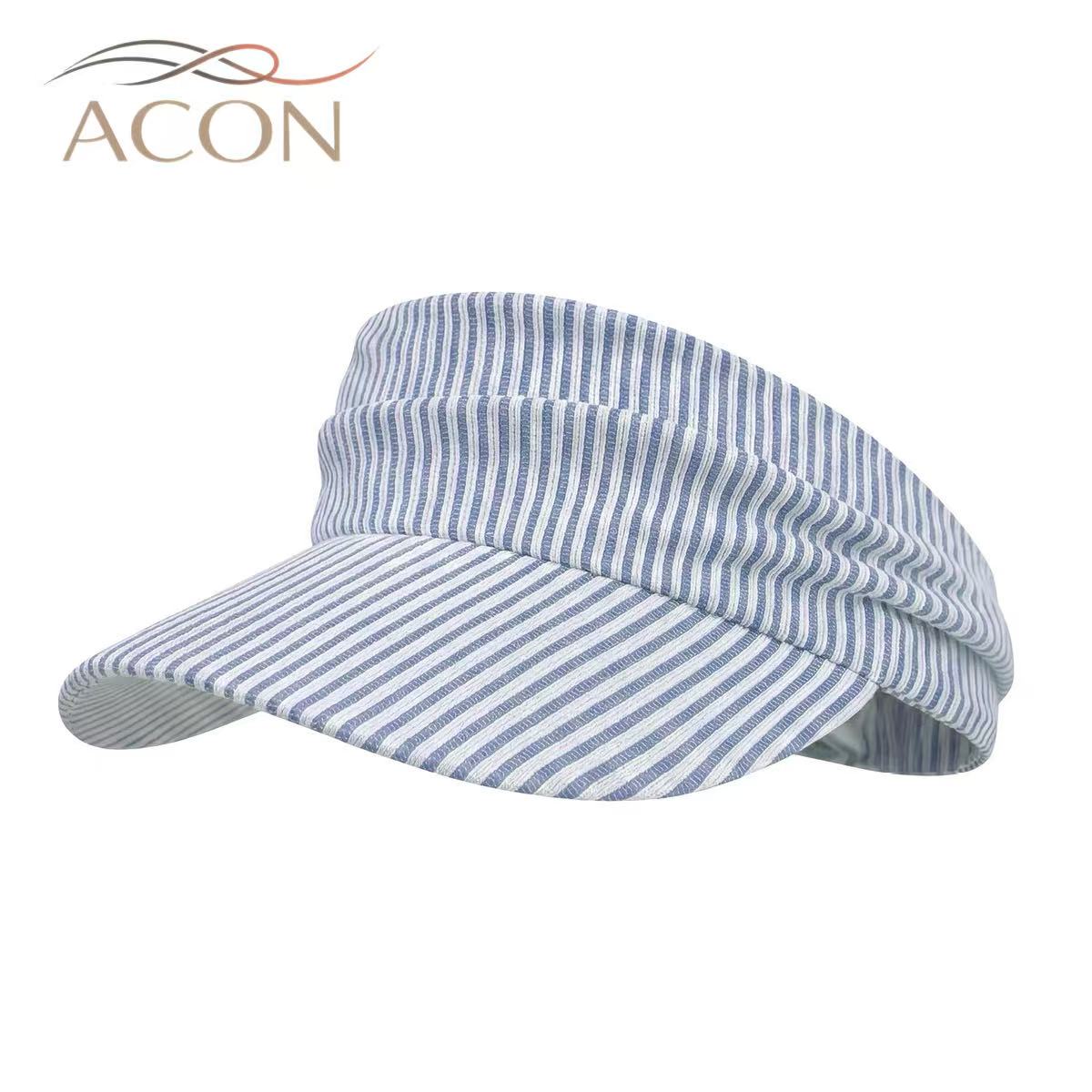 ACON Women's Striped Wide Brim Visor Hat / Stretch Headband Sun Visor for Golf, Tennis& Beach