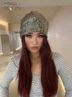ACON Vintage Leopard Print Slouchy Beanie – Double Layer Cotton Warm Hat for Women