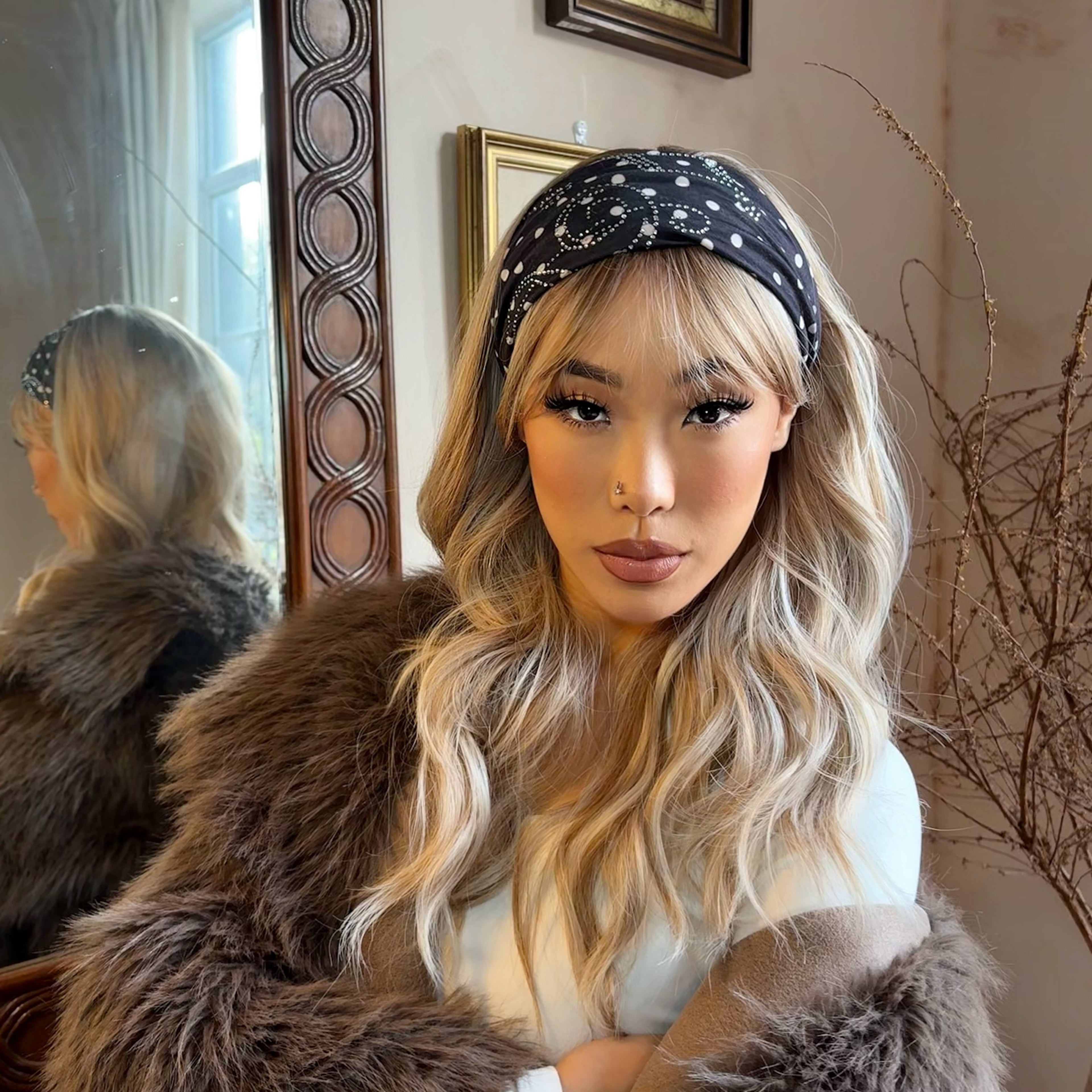 ACON  VINTAGE POLKA DOT RHINESTONE HEADBAND