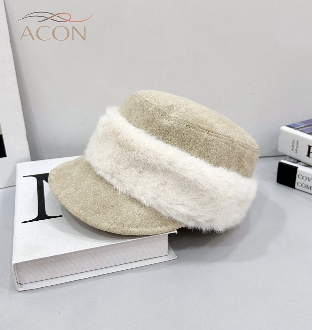 ACON Classic Black Fur Beret - French Vintage Artist Hat