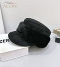 ACON Classic Black Fur Beret - French Vintage Artist Hat