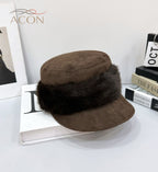 ACON Classic Black Fur Beret - French Vintage Artist Hat