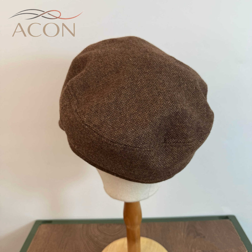 ACON Premium Brown Tweed Newsboy Cap - Classic Baker Boy Hat