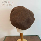 ACON Premium Brown Tweed Newsboy Cap - Classic Baker Boy Hat