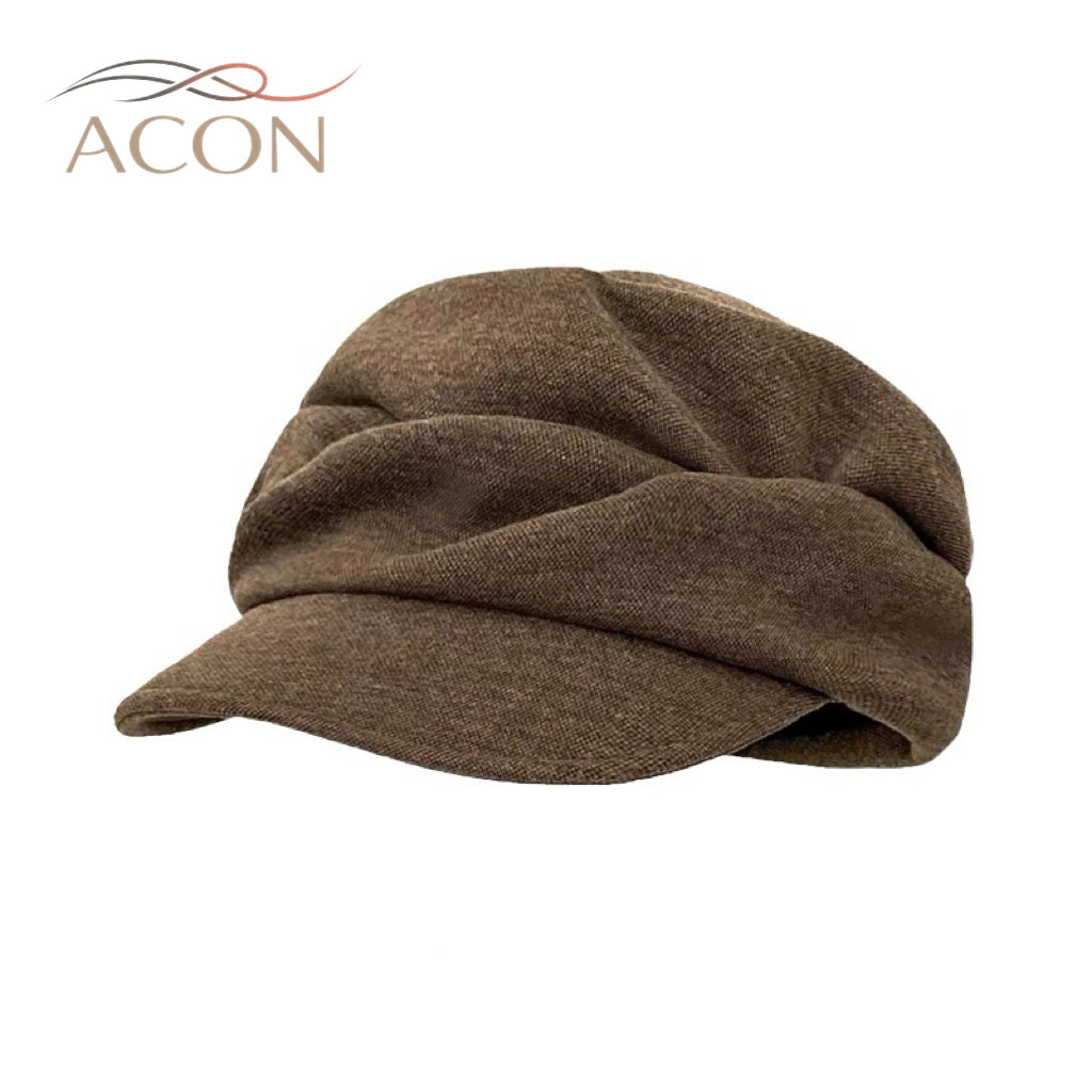 ACON Japanese Flat-Top Pleated Beret - Yamamoto Style Wool Cap