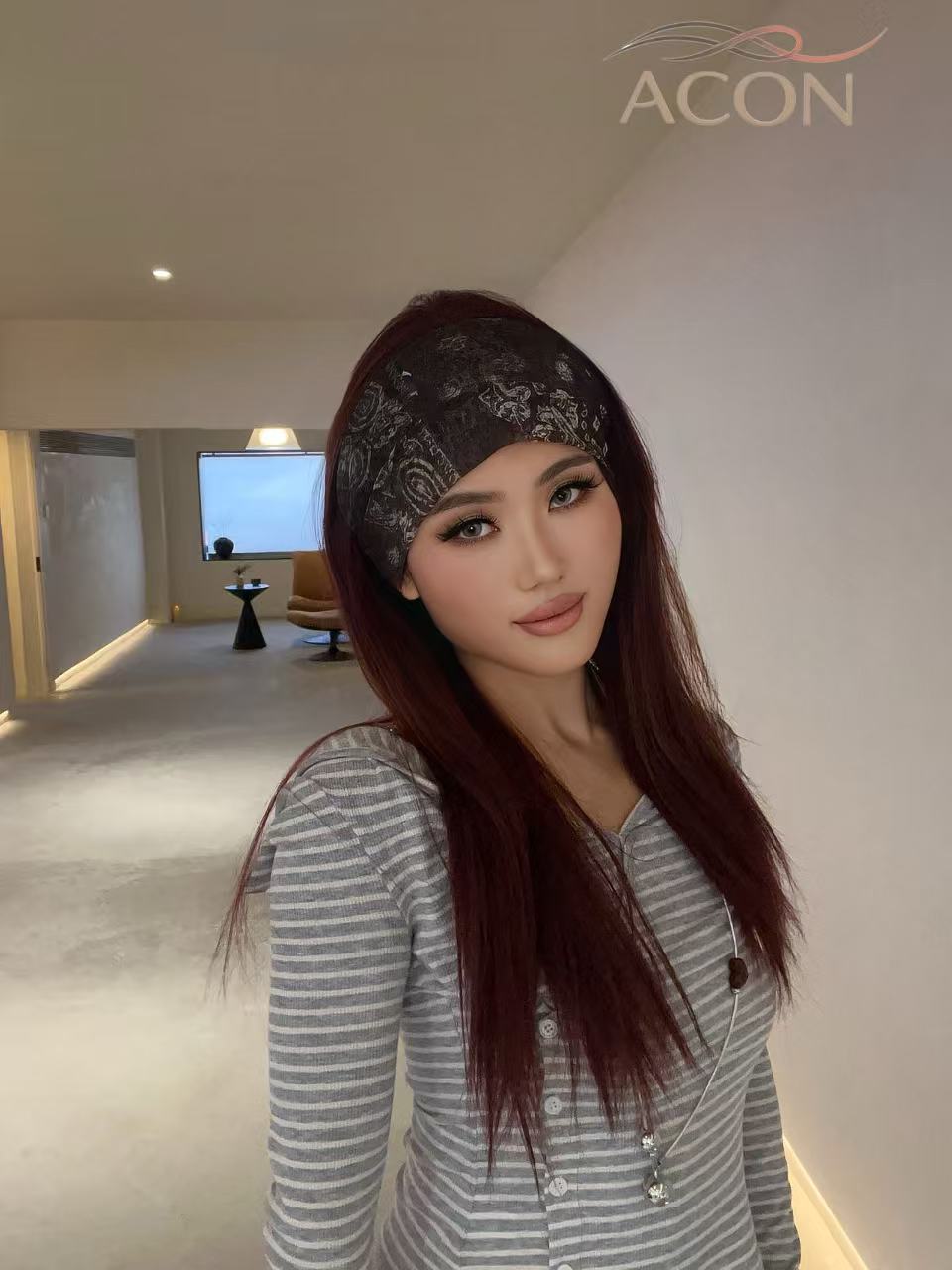 Brown Cashew Mesh Headband-2026Spring / Summer Mesh Series | ACON