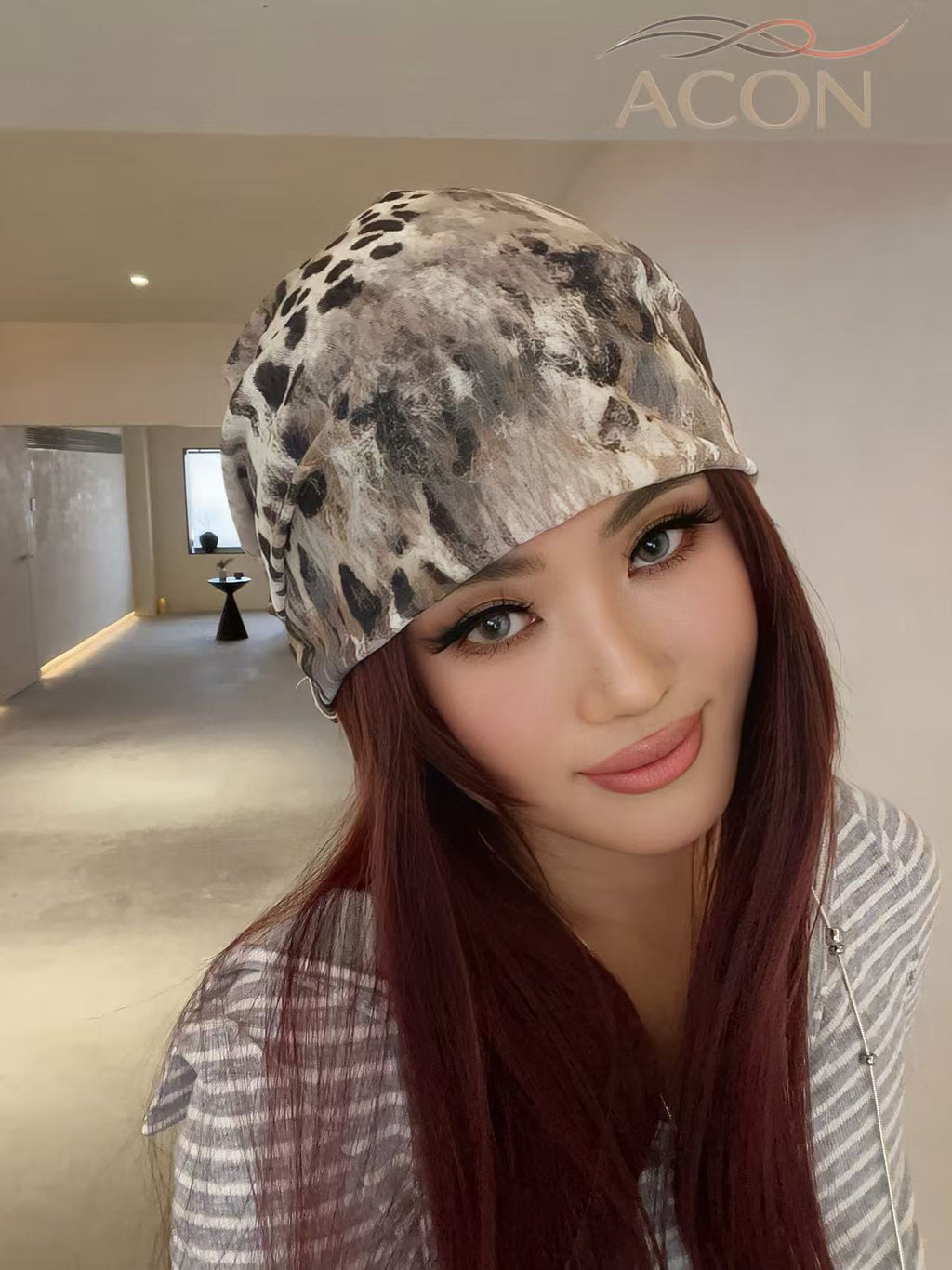 Leopard Gradient Mesh Slouchy Beanie – Breathable Stackable Hat – 2026 Spring / Summer Mesh Series | ACON