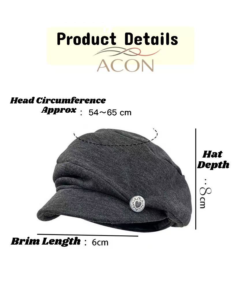 ACON 3 Color Classic Newsboy Cap - Baby Soft Cotton Baker Boy Hat