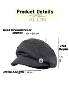 ACON 3 Color Classic Newsboy Cap - Baby Soft Cotton Baker Boy Hat