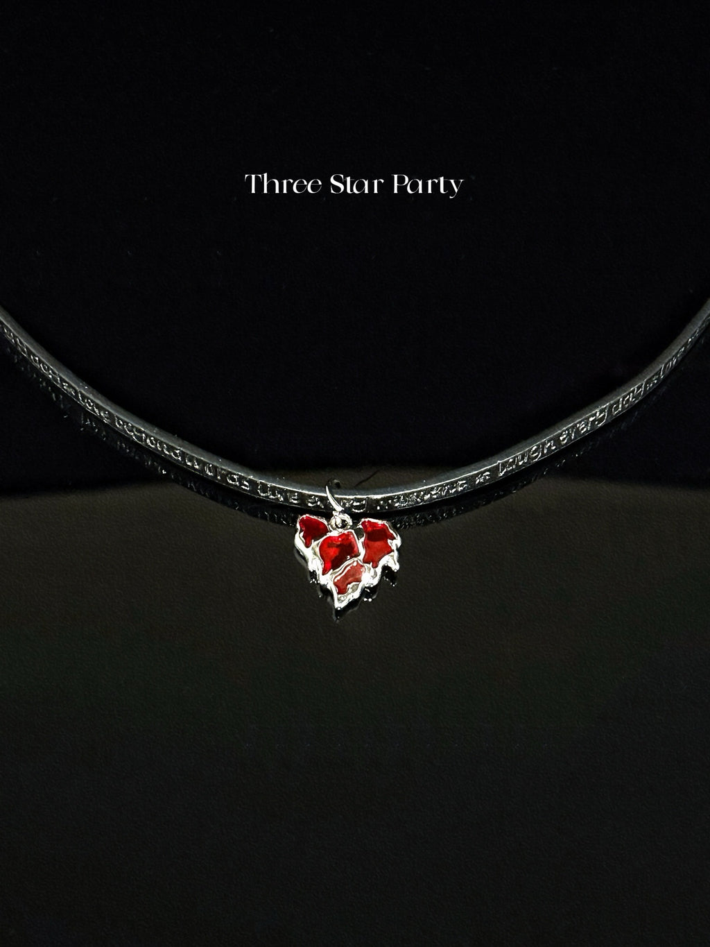 ACON Affirmation Lava Heart Choker: Positive Quotes on Leather