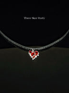 ACON Affirmation Lava Heart Choker: Positive Quotes on Leather