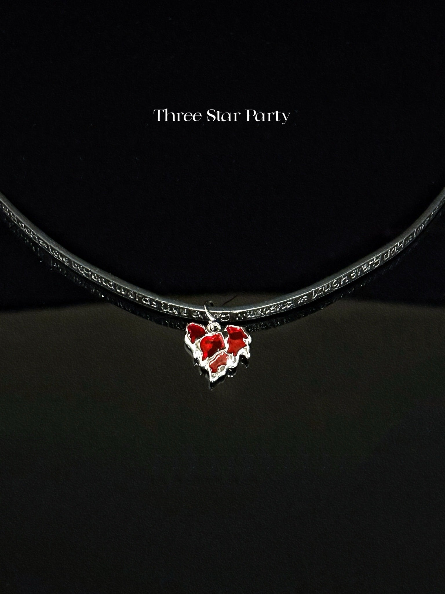 ACON Affirmation Lava Heart Choker: Positive Quotes on Leather