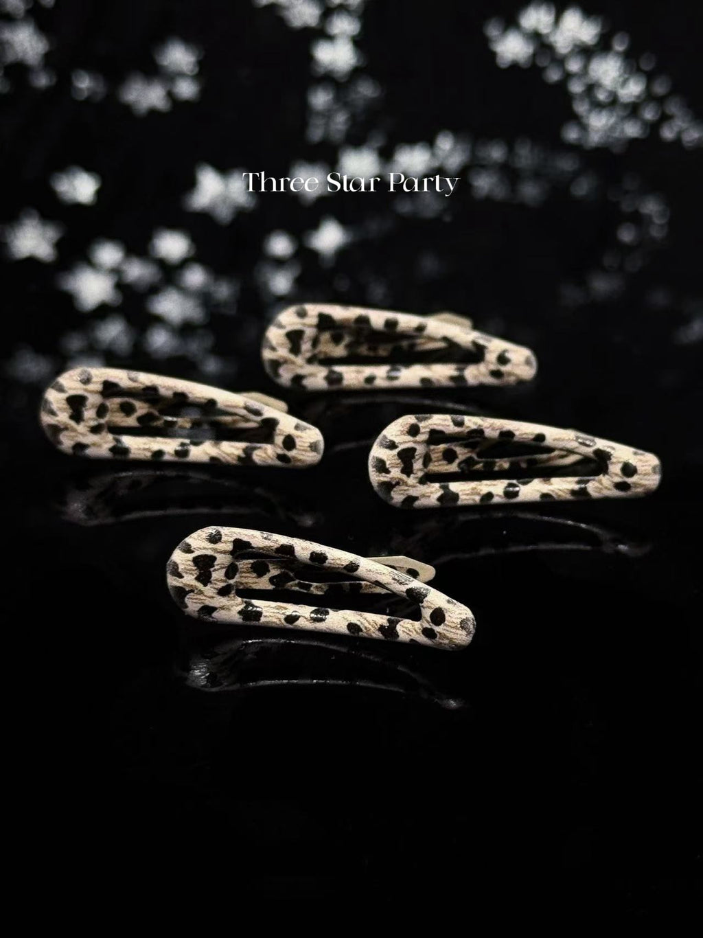 ACON Y2k Snap MiNi Hair Clips Leopard Print  for Hair Metal Hair Clip Set of 4 clips