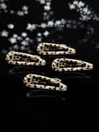 ACON Y2k Snap MiNi Hair Clips Leopard Print  for Hair Metal Hair Clip Set of 4 clips