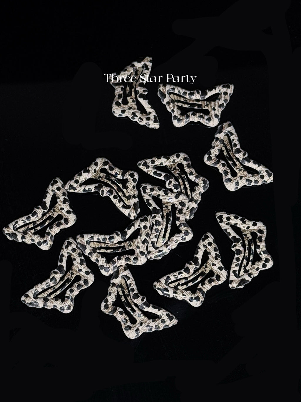 ACON Y2k Snap MiNi Hair Clips Leopard Print  for Hair Metal Hair Clip Set of 4 clips