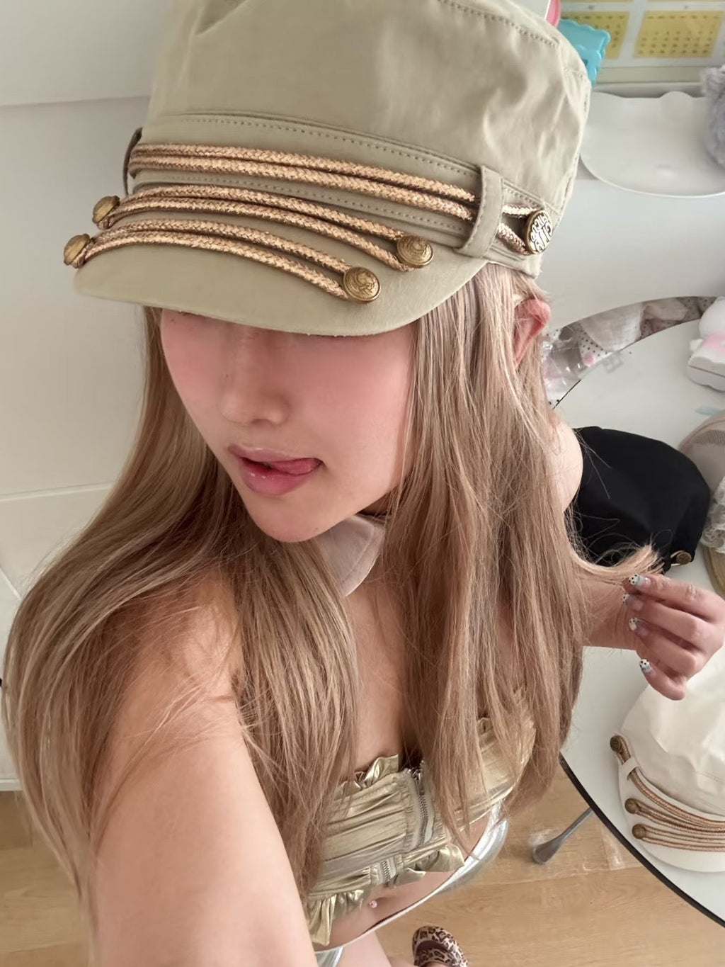 Retro British Gold Trim Cap & Royal Court Beret