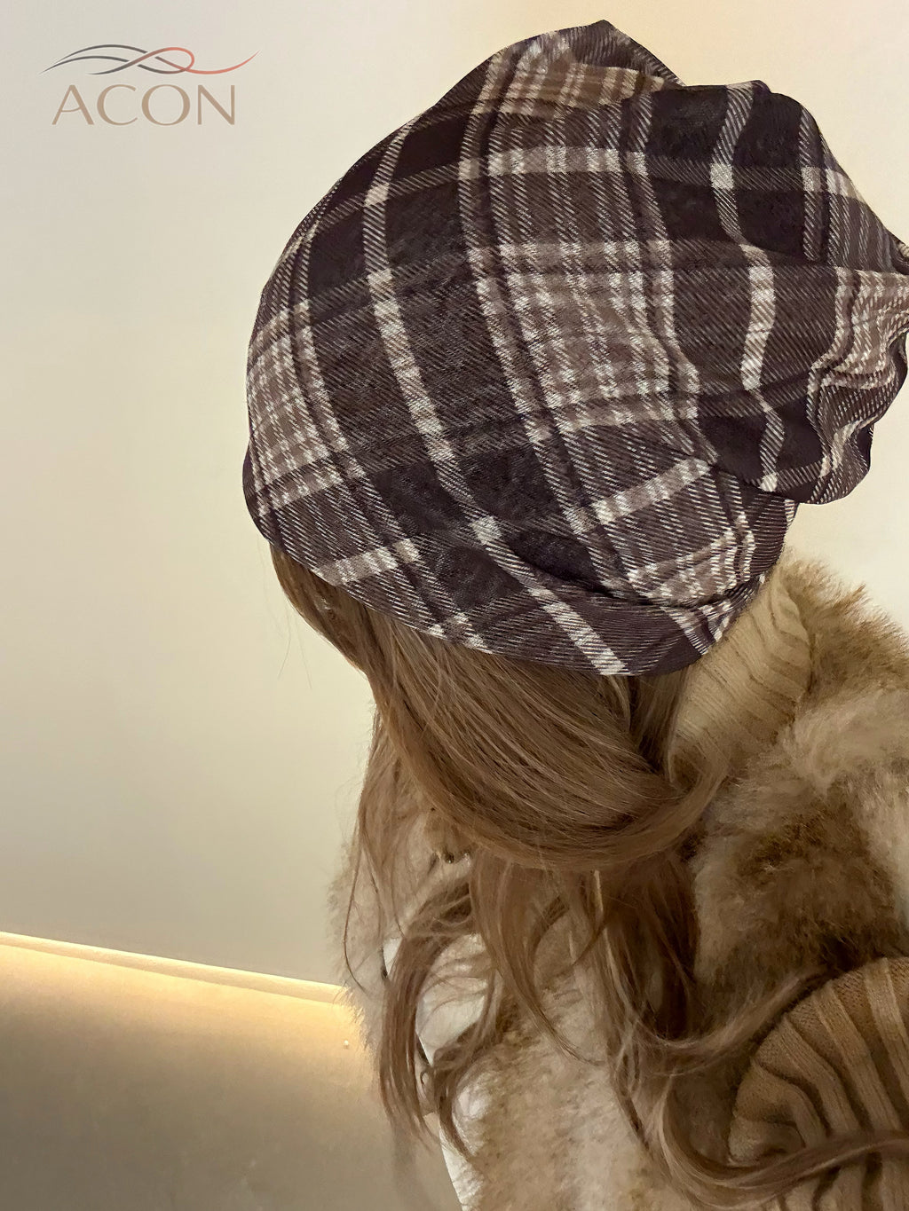 Preppy Plaid Mesh Beanie - Face-Flattering Slouchy Hat for All Head Sizes- 2026Spring / Summer Mesh Series | ACON