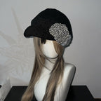 ACON Vintage Plaid & Polka Dot Ruched Cloud Hat Retro Plaid Polka Dot Soft Ruched Hat