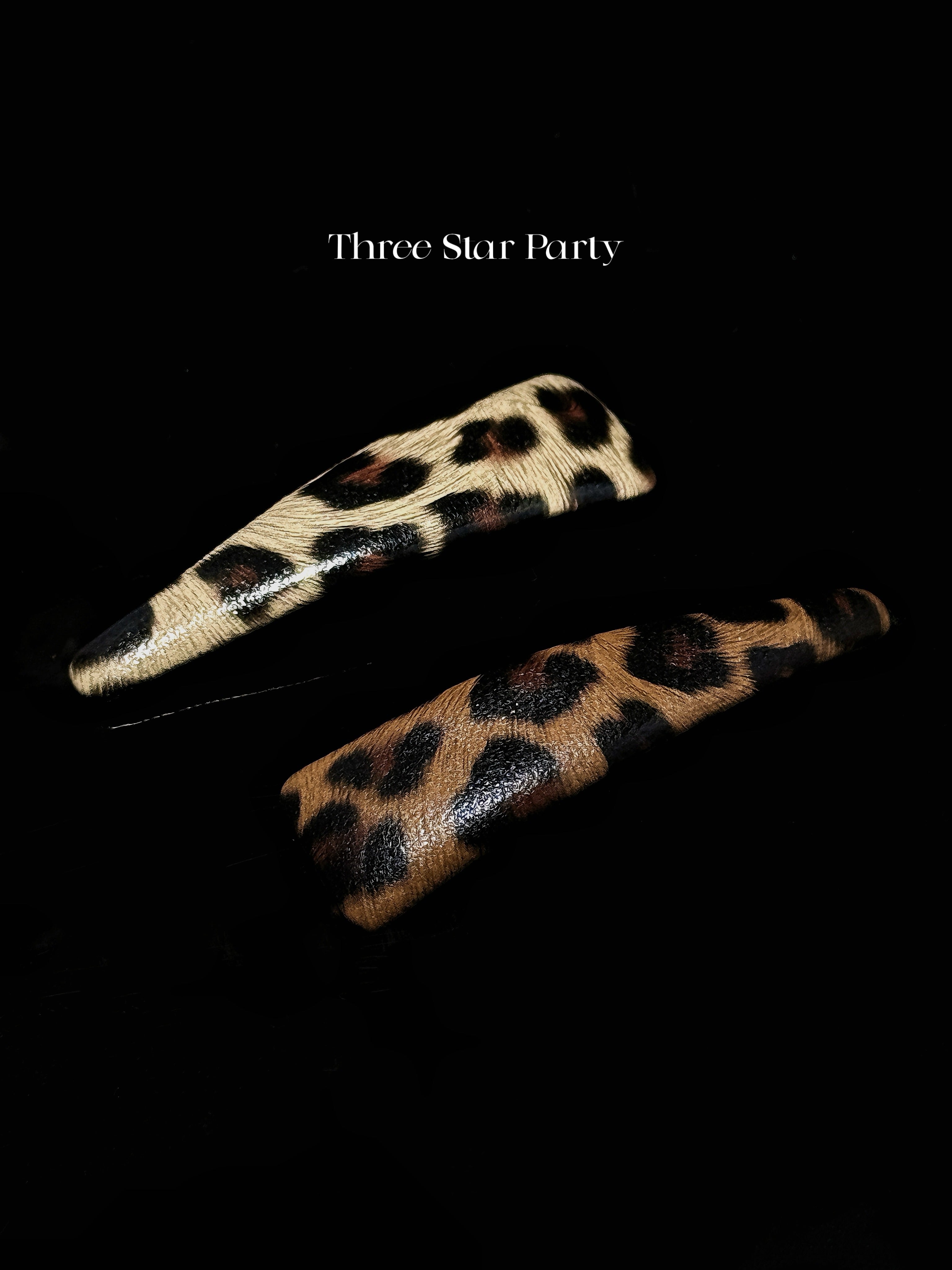 ACON 2PCS Chic Leopard Print Leather bendy Hair Clips Elegant Hair Clip Accessories