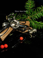 ACON Brown Leather Bow & Beaded Tassel Clip | Statement Metal Hair Claw