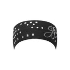 ACON Luxury Crystal Studded Stretch Headband | Ribbed Cotton Hair Band for Women