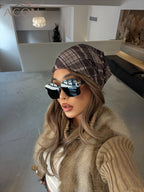 Preppy Plaid Mesh Beanie - Face-Flattering Slouchy Hat for All Head Sizes- 2026Spring / Summer Mesh Series | ACON