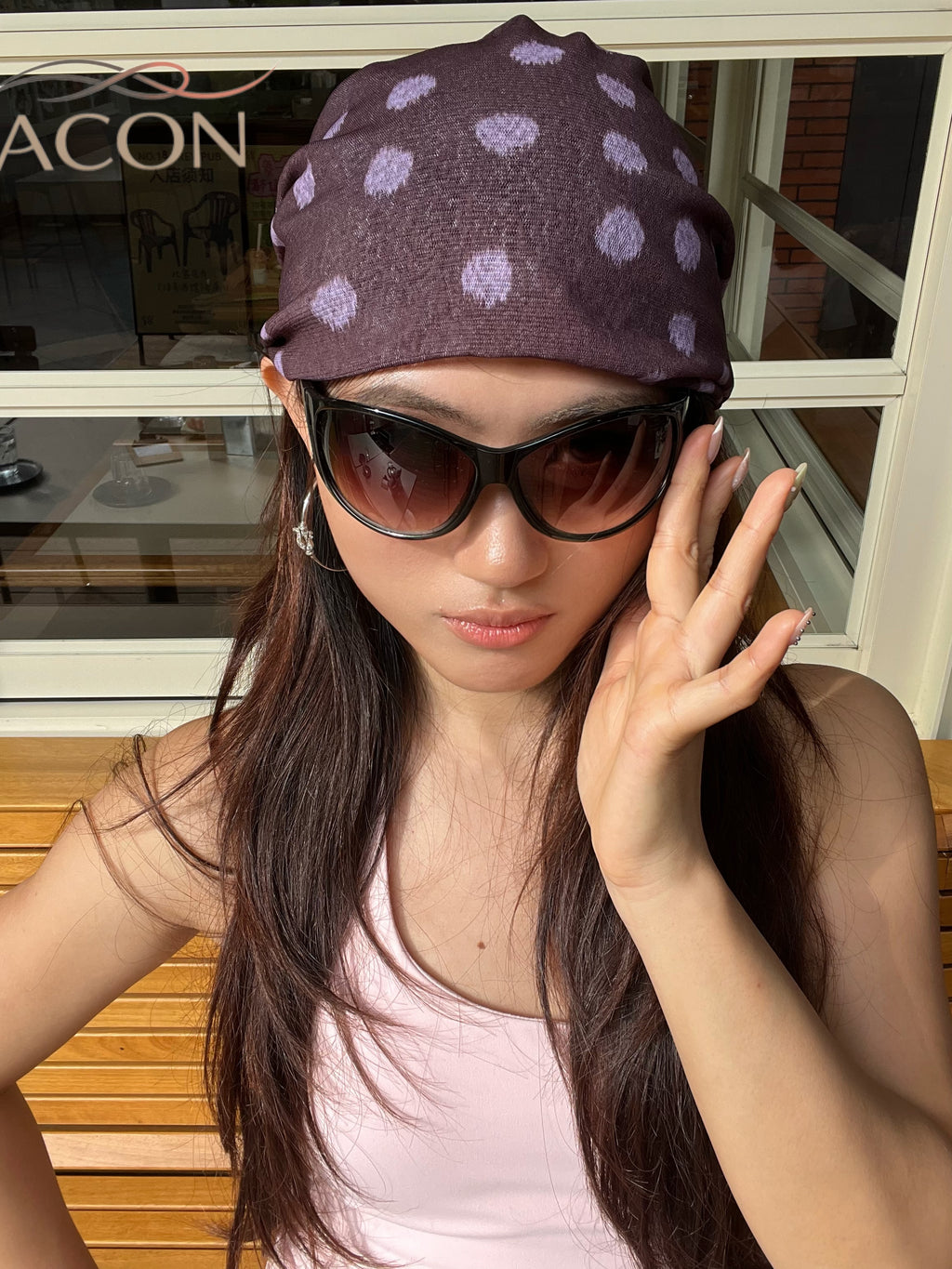 Mesh Polka Dot Slouchy Beanie – 2026 Summer Mesh Series | ACON