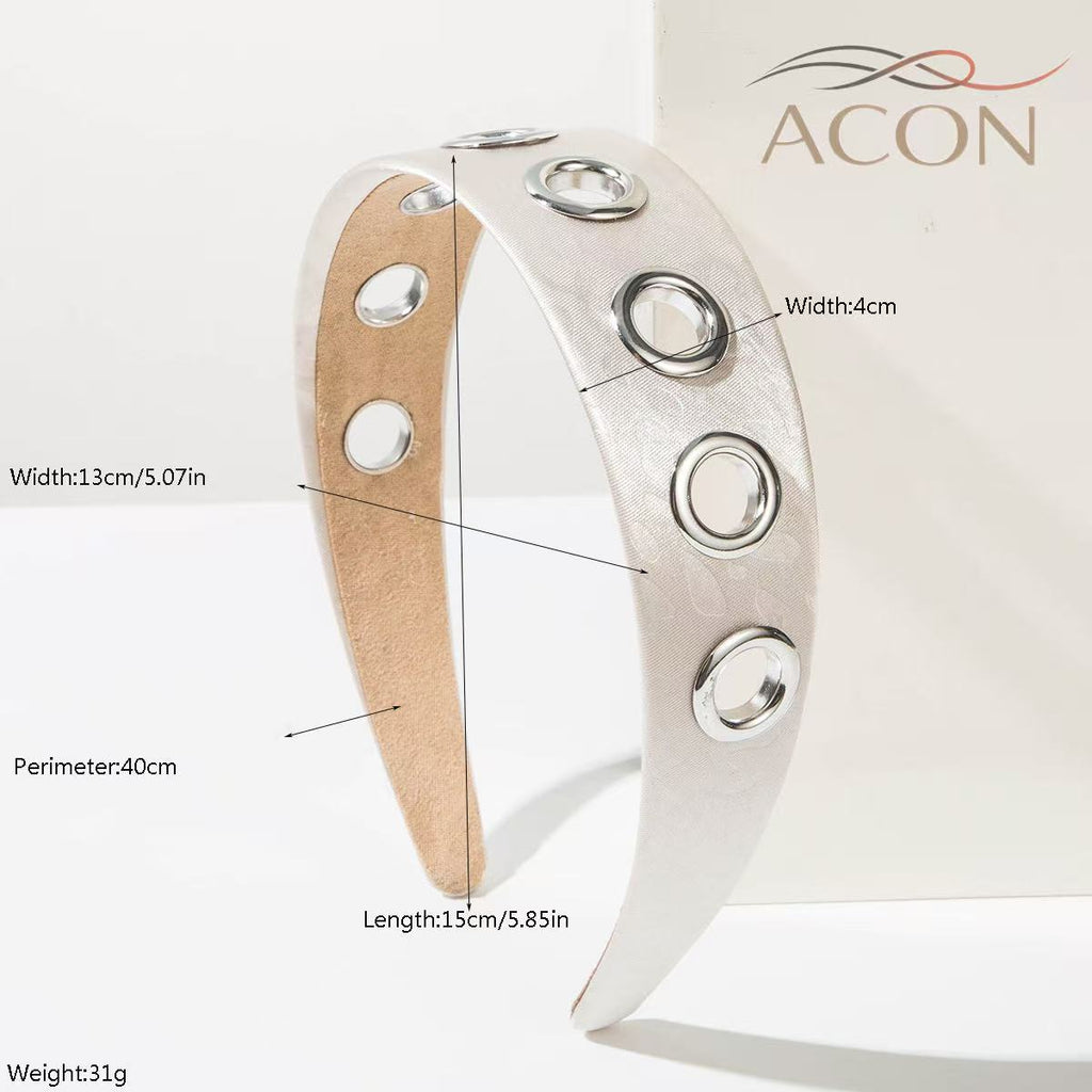 Vintage Cutout Wide Headband – Metal-Trim Detail | ACON