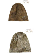 ACON Vintage Leopard Print Slouchy Beanie – Double Layer Cotton Warm Hat for Women