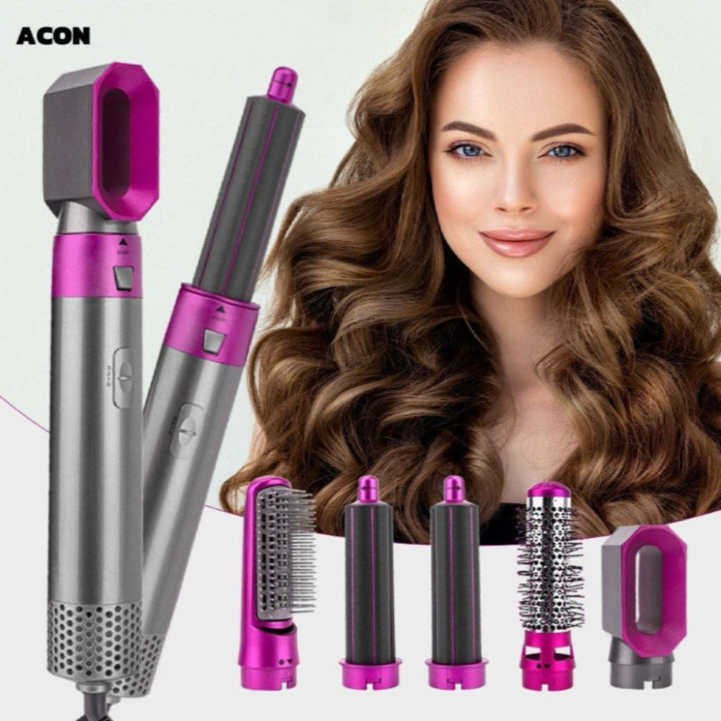 ACON 5 in 1 Hot Air Styler Wrap – High-Speed Hair Dryer Brush with Auto Wrap Curlers, Fast Drying & Frizz-Free Styling, No Heat Damage, Volumizing Brush