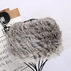 ACON Faux Fur Headband with Elastic for Women's Winter Earwarmer Earmuff