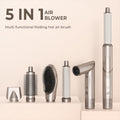 ACON 5 in 1 Air Blower/ Multi Functional Folding Hot Air Brush– High-Speed Hair Dryer Brush with Auto Wrap Curlers, Fast Drying & Frizz-Free Styling, No Heat Damage, Volumizing Brush