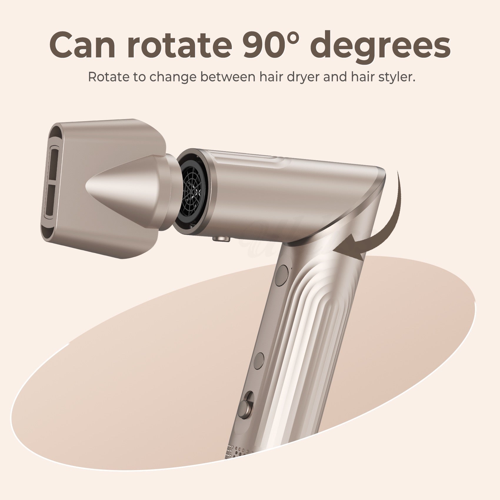 ACON 5 in 1 Air Blower/ Multi Functional Folding Hot Air Brush– High-Speed Hair Dryer Brush with Auto Wrap Curlers, Fast Drying & Frizz-Free Styling, No Heat Damage, Volumizing Brush
