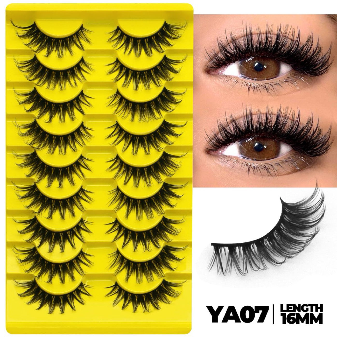 Cartoon-Style False Eyelashes for Sweet & Cool Girls – One-Piece Extra-Long Thai-Style Lashes, Mixed-Race Girl Group Look, Beginner-Friendly