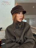 ACON Classic Brown Newsboy Cap - Vintage Baker Boy Hat