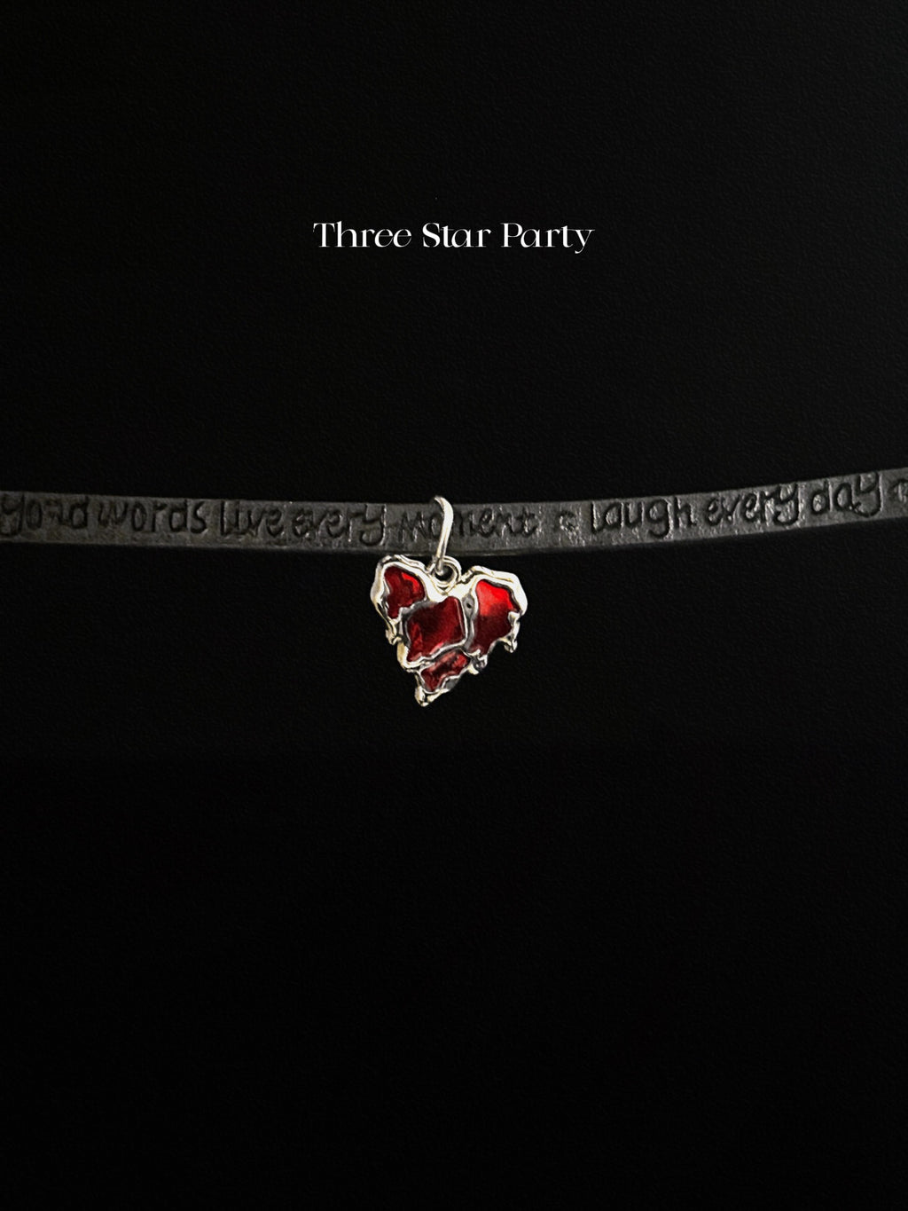 ACON Affirmation Lava Heart Choker: Positive Quotes on Leather